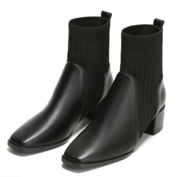 Womens EU Size 37, US Size 6 C. Paravano Black Ankle Boots Low Block Heel Shoes - Picture 1 of 12
